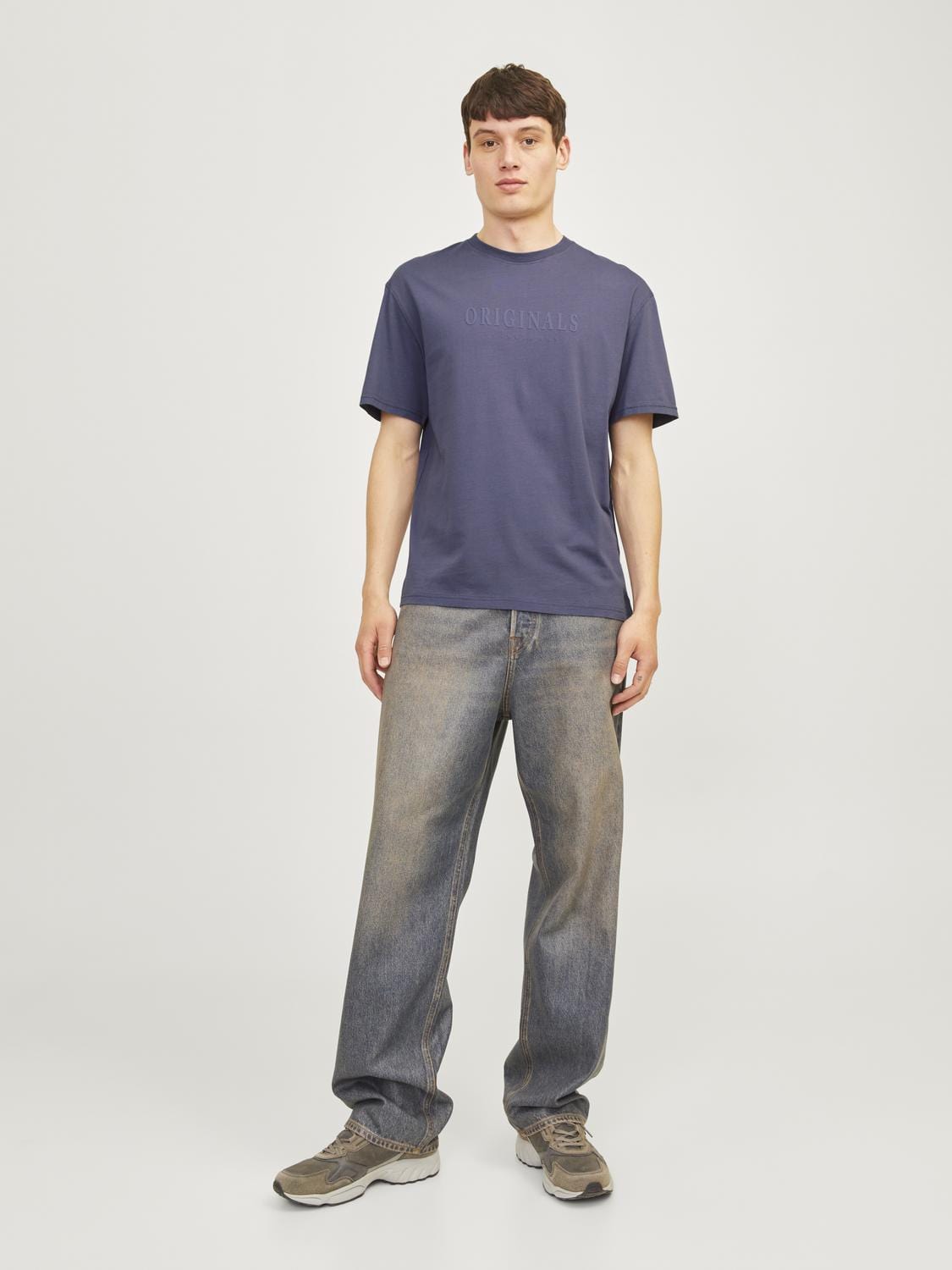 Camiseta básica texto engomado morada - JORFREDERIKSBERG TEE SS CREW NECK NOOS