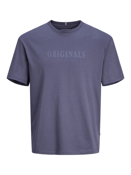 Camiseta básica texto engomado morada - JORFREDERIKSBERG TEE SS CREW NECK NOOS
