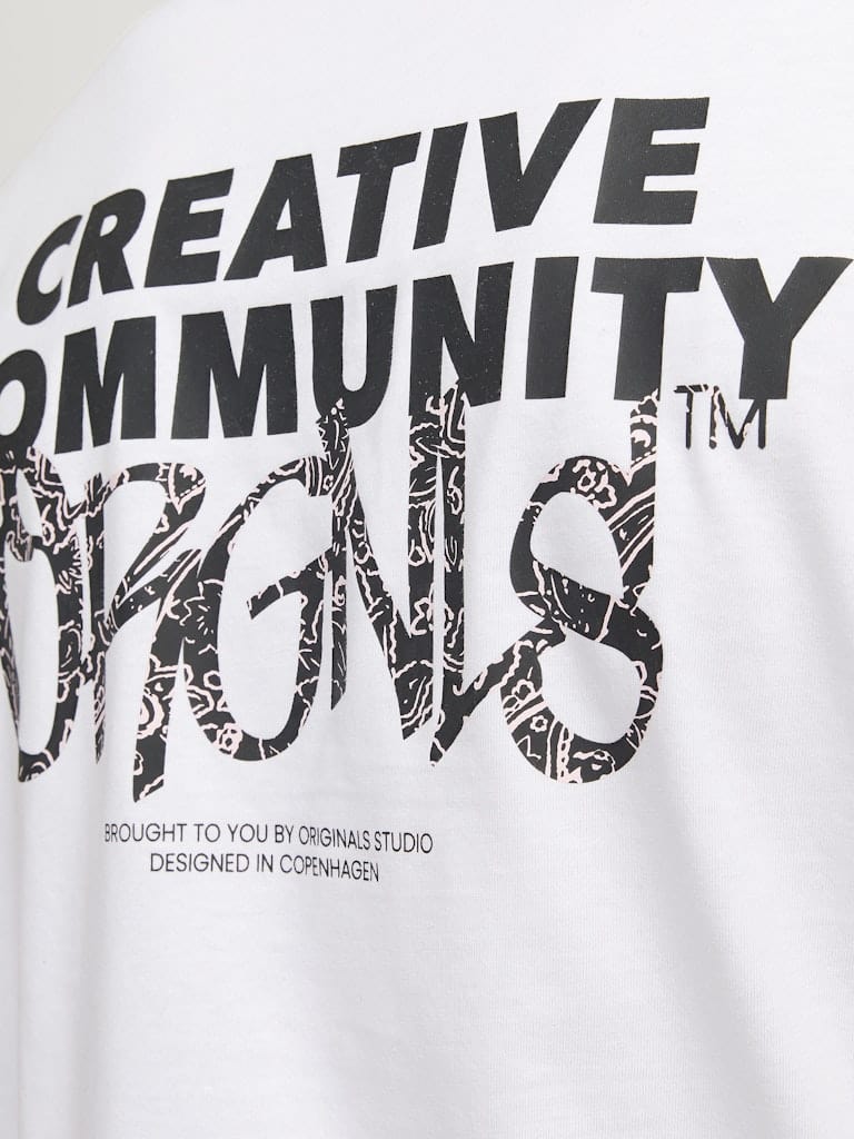 Camiseta con logo blanco - JORBUSHWICK BACKSCRIPT TEE SS CN LN