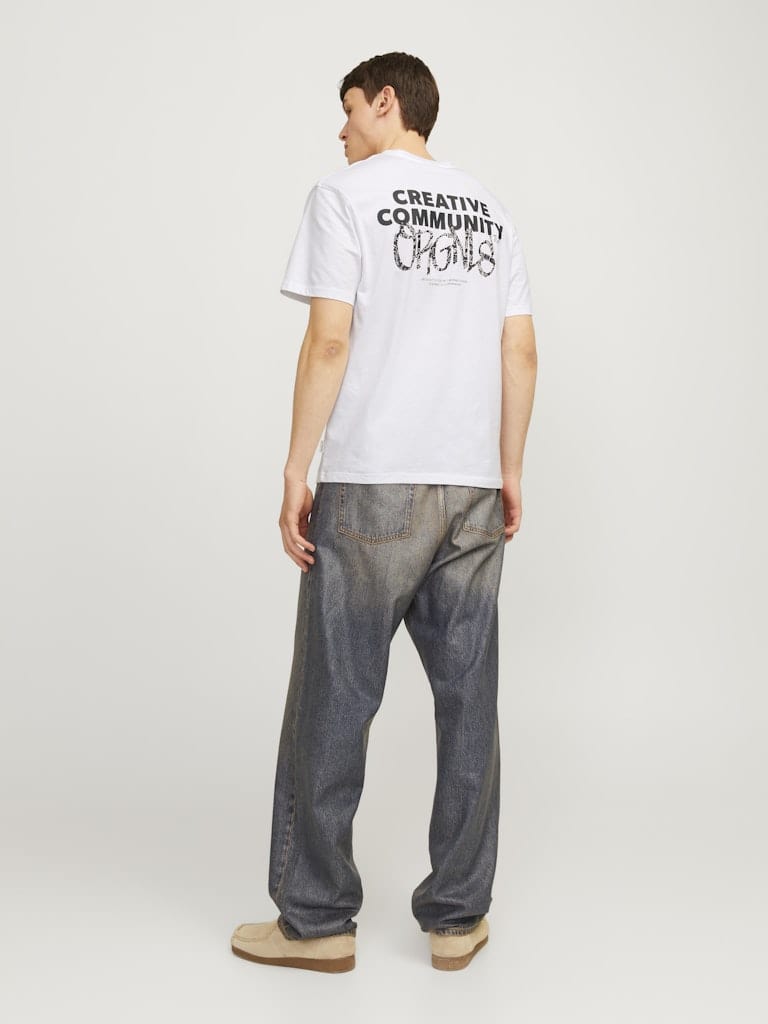 Camiseta con logo blanco - JORBUSHWICK BACKSCRIPT TEE SS CN LN