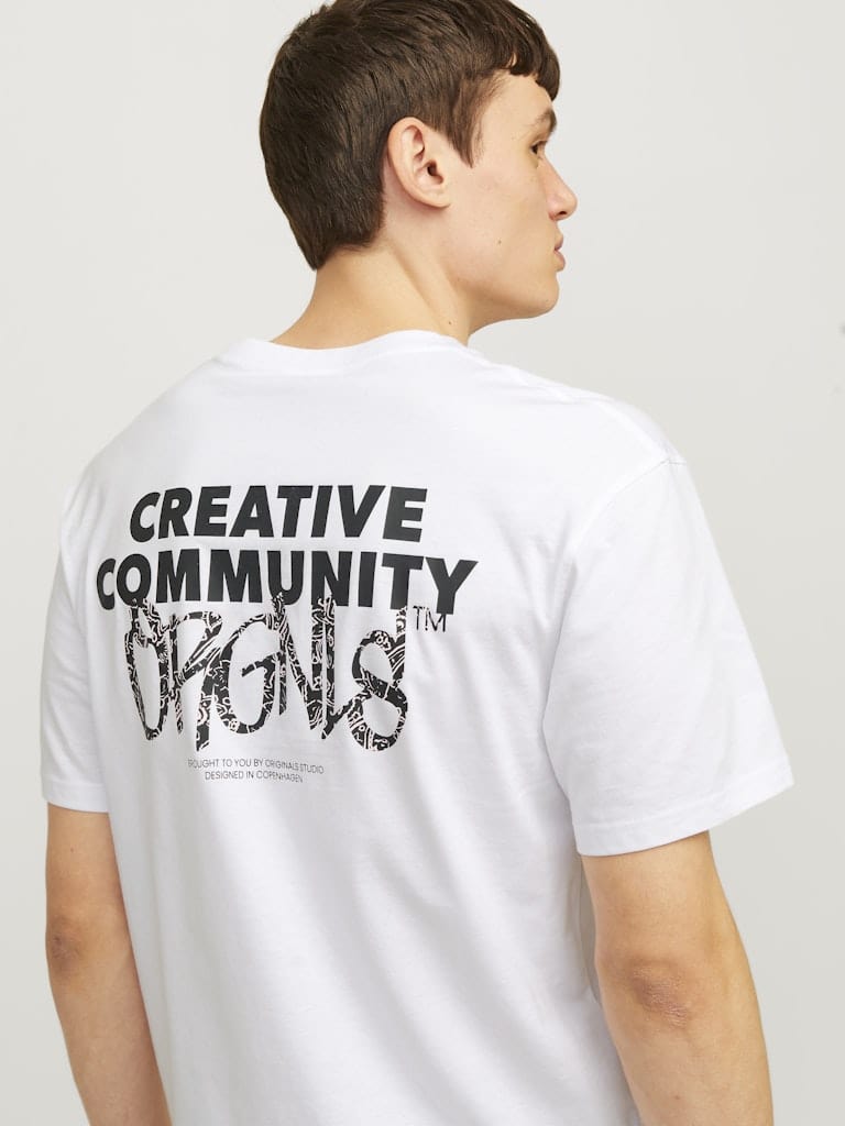 Camiseta con logo blanco - JORBUSHWICK BACKSCRIPT TEE SS CN LN