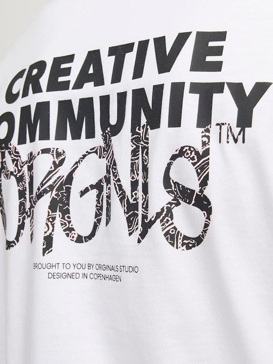 Camiseta con logo blanco - JORBUSHWICK BACKSCRIPT TEE SS CN LN