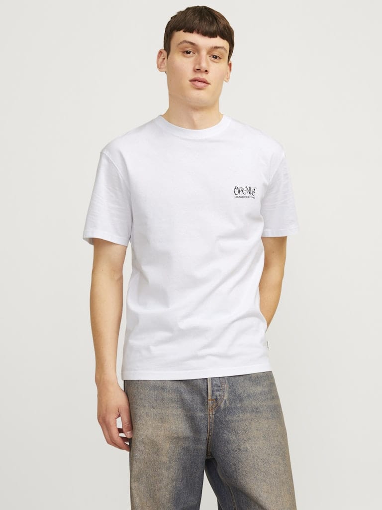 Camiseta con logo blanco - JORBUSHWICK BACKSCRIPT TEE SS CN LN