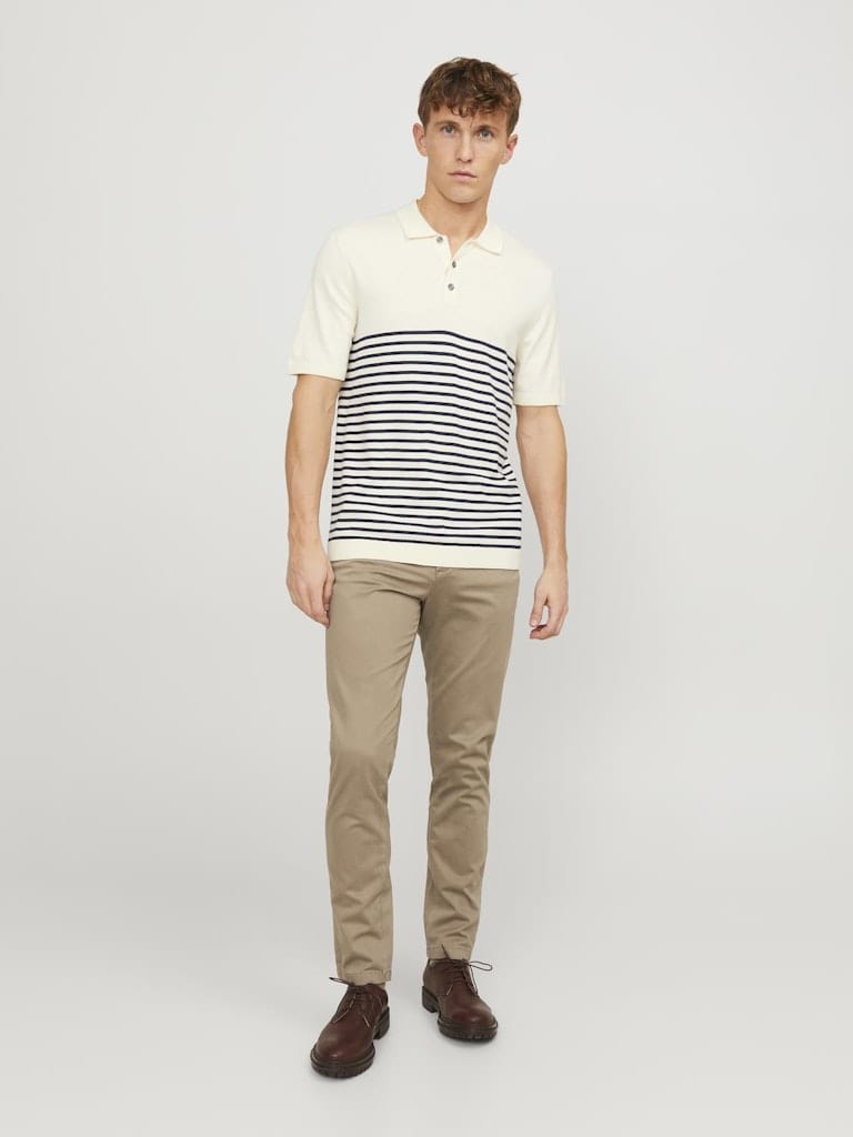 Pantalón Chino ajustado beige - JPSTMARCO JJBOWIE SA NOOS