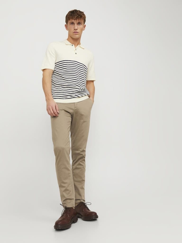 Pantalón Chino ajustado beige - JPSTMARCO JJBOWIE SA NOOS