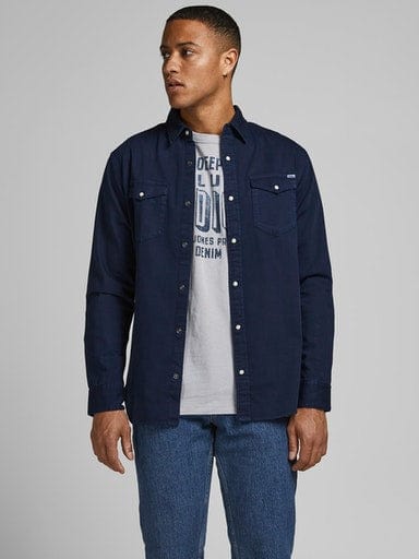Camisa manga larga Denim Flint Stone- JJESHERIDAN