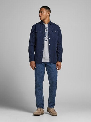 Camisa manga larga Denim Flint Stone- JJESHERIDAN