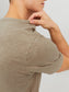 Camiseta cuello pico beige - SPLIT