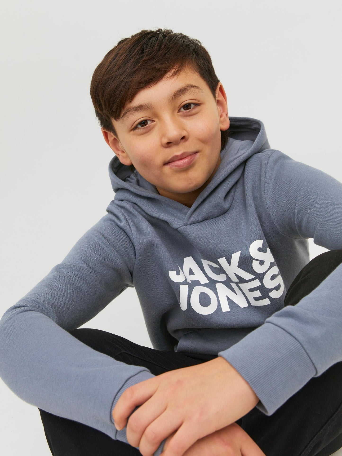Sudadera con capucha y logo azul claro - JJECORP