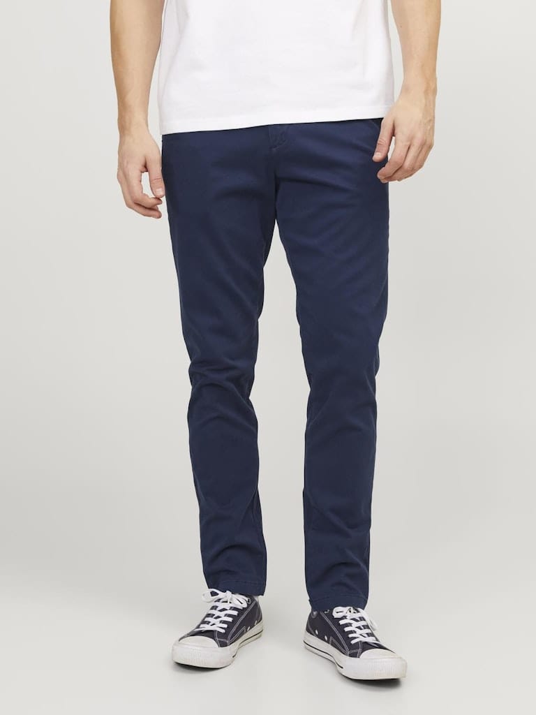 Pantalón Chino ajustado azul oscuro - JPSTMARCO JJBOWIE NOOS