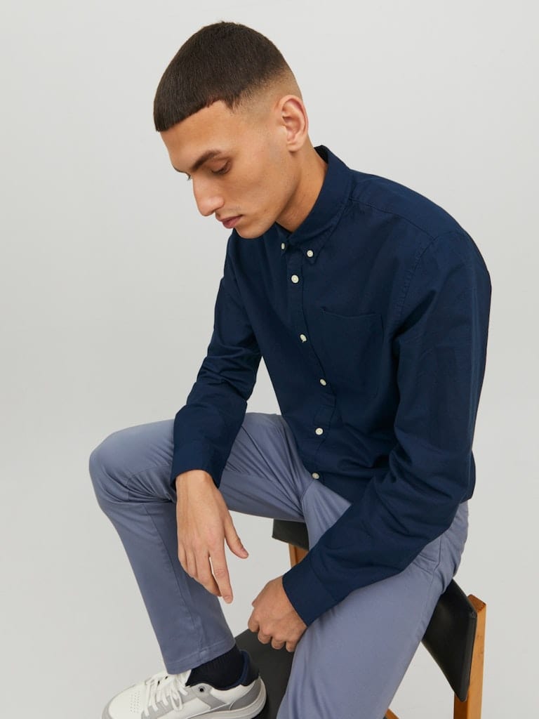 Camisa con bolsillo azul marino - JJEOXFORD