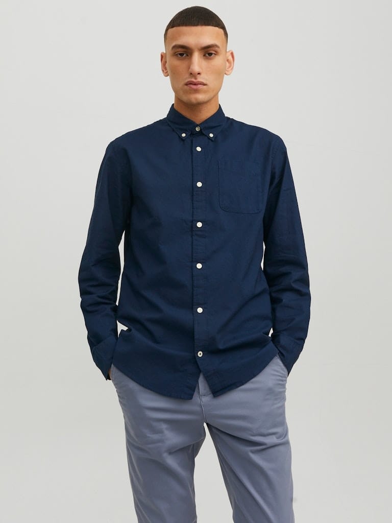 Camisa con bolsillo azul marino - JJEOXFORD
