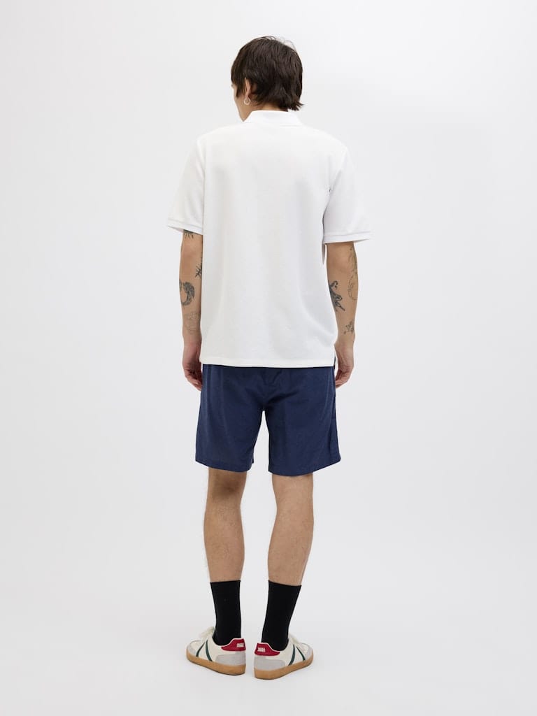 Polo con cremallera blanco - JJEAUSTIN ZIP POLO SS NOOS