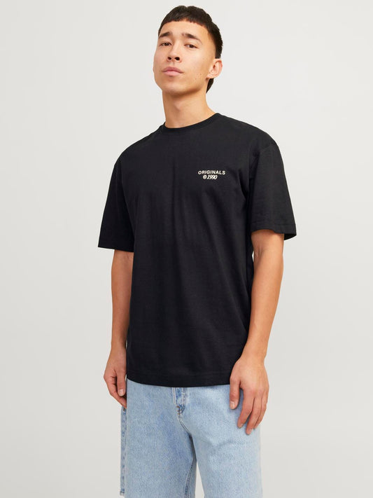 Camiseta oversized estampada negra -JORBILLY