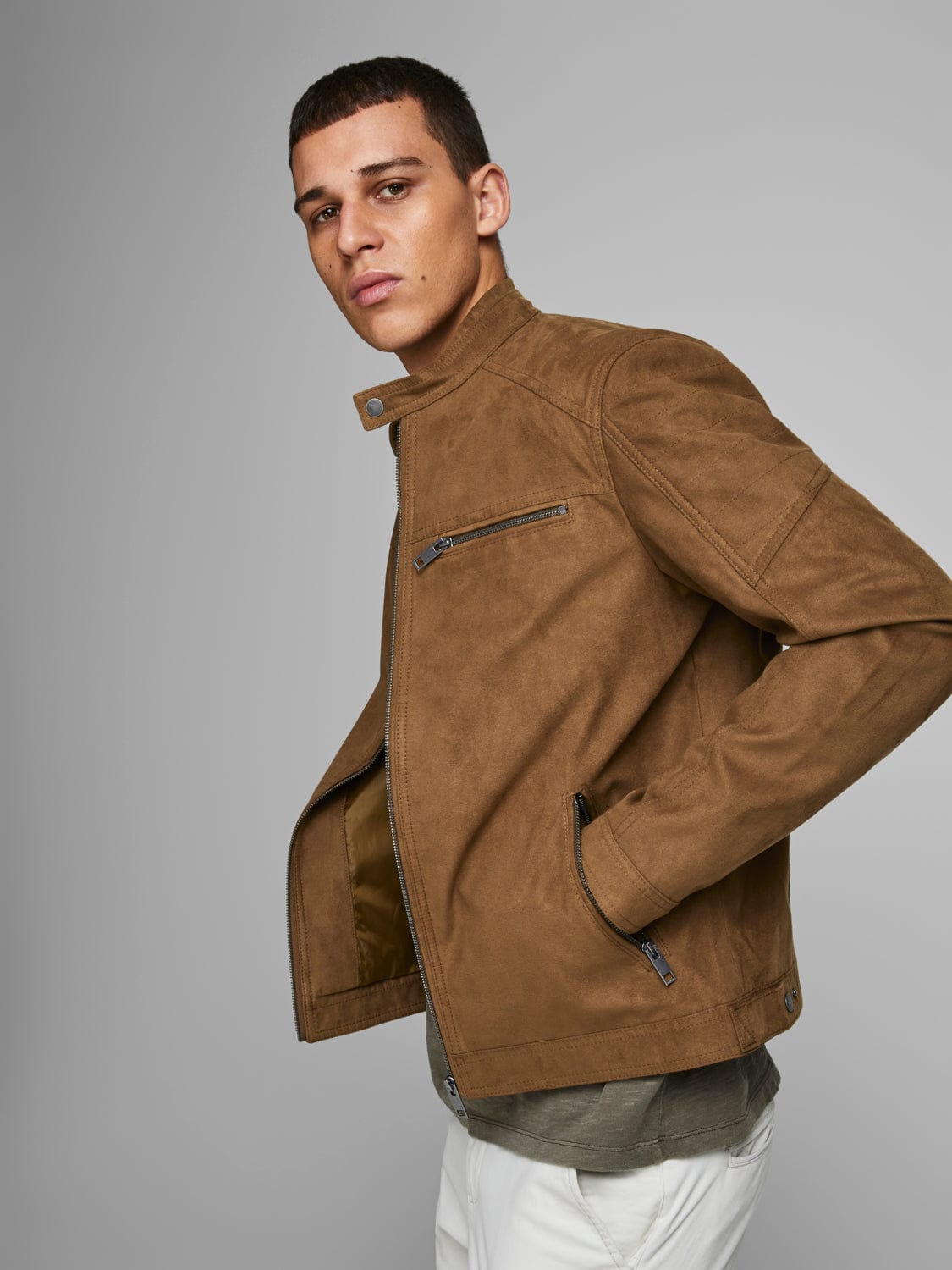 Chaqueta efecto piel marrón - ROCKY