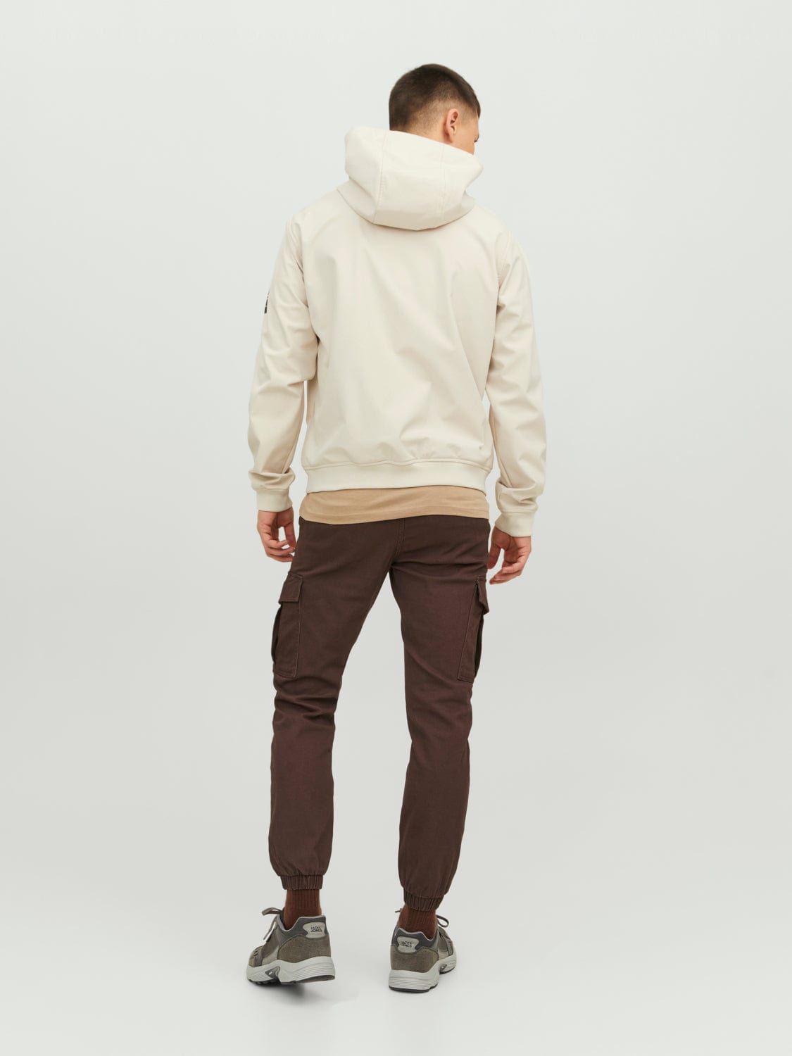 Chaqueta con capucha beige - JJEBASIC