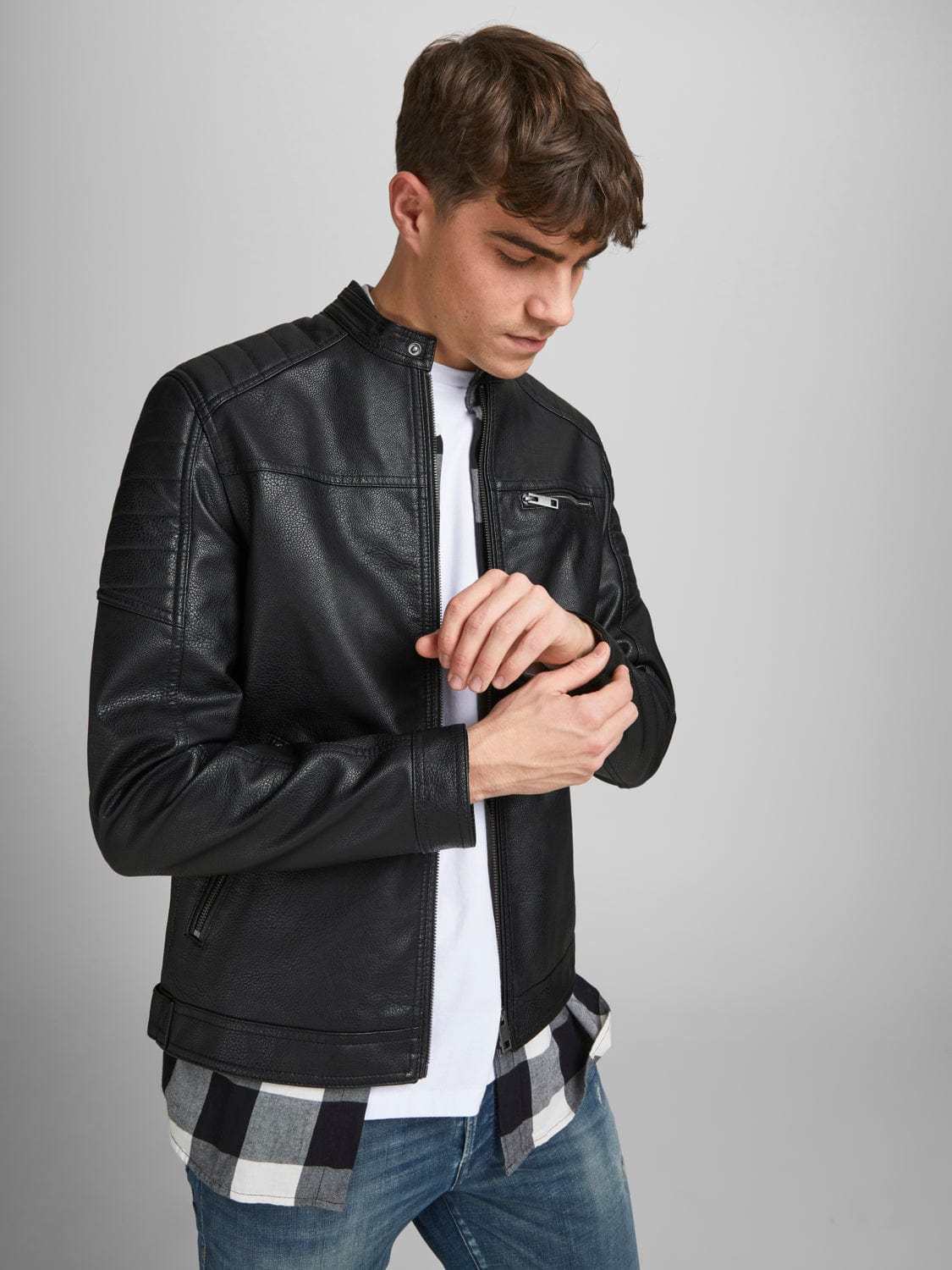 Chaqueta efecto piel negra - ROCKY