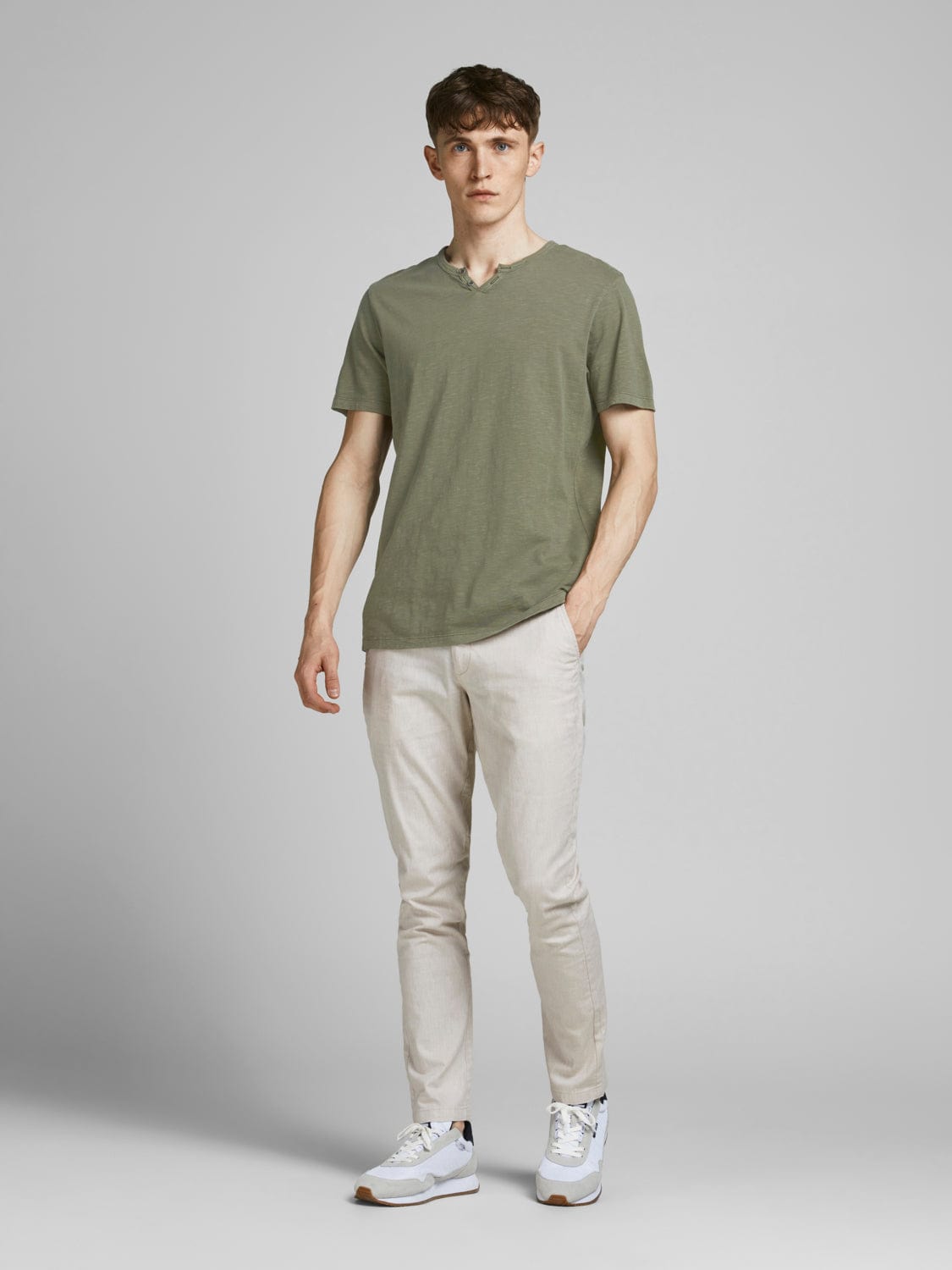 Camiseta cuello pico Verde - SPLIT