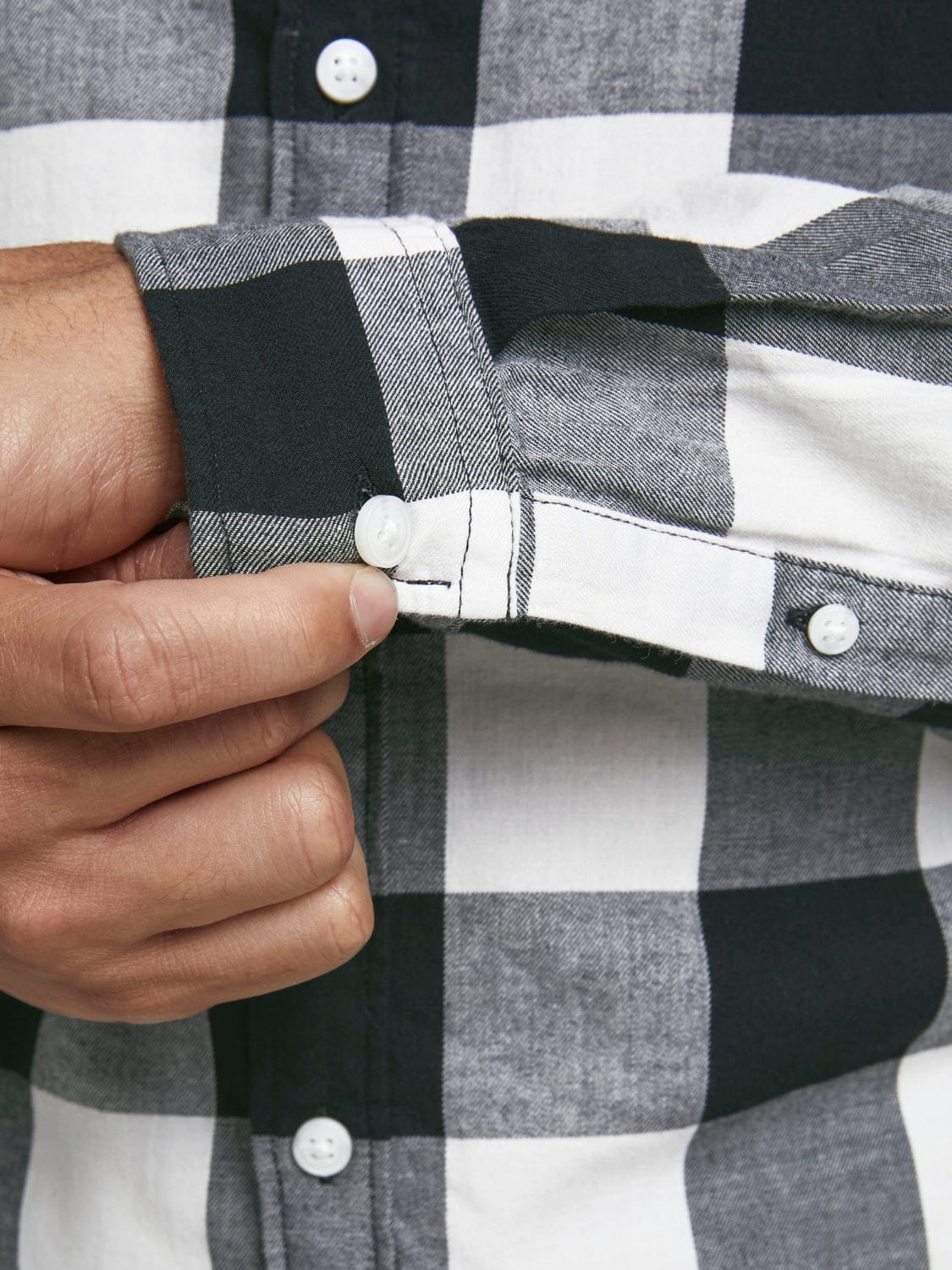 Camisa de cuadros blanca -GINGHAM