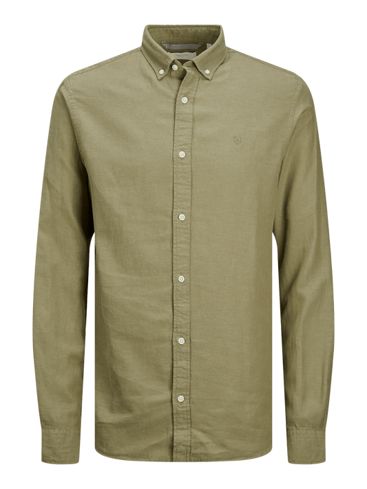 Camisa lino marrón - JPRCCMAZE