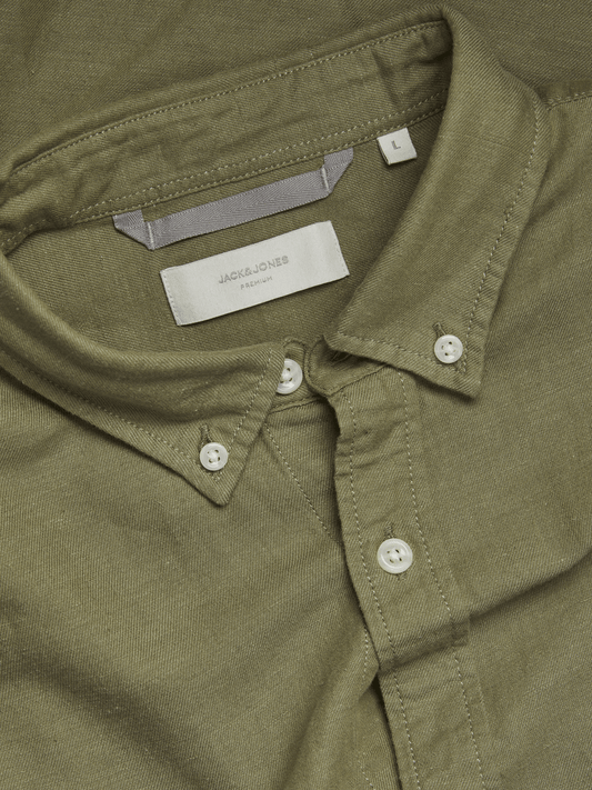 Camisa lino marrón - JPRCCMAZE