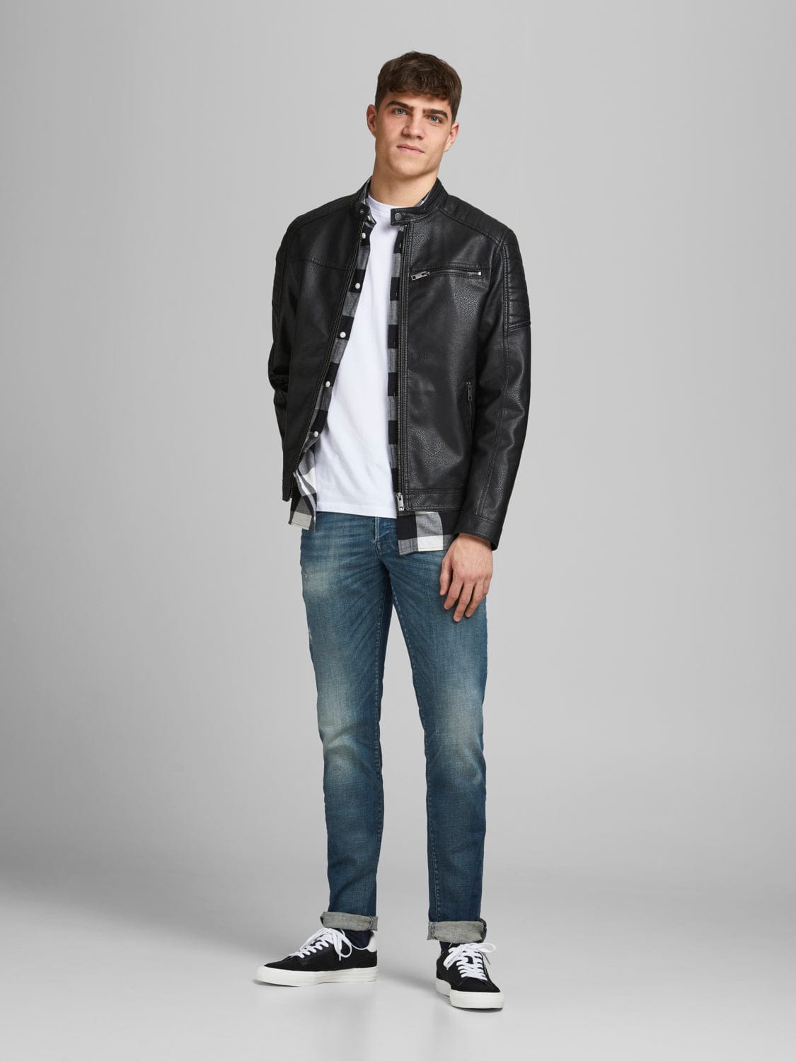 Chaqueta efecto piel negra - ROCKY