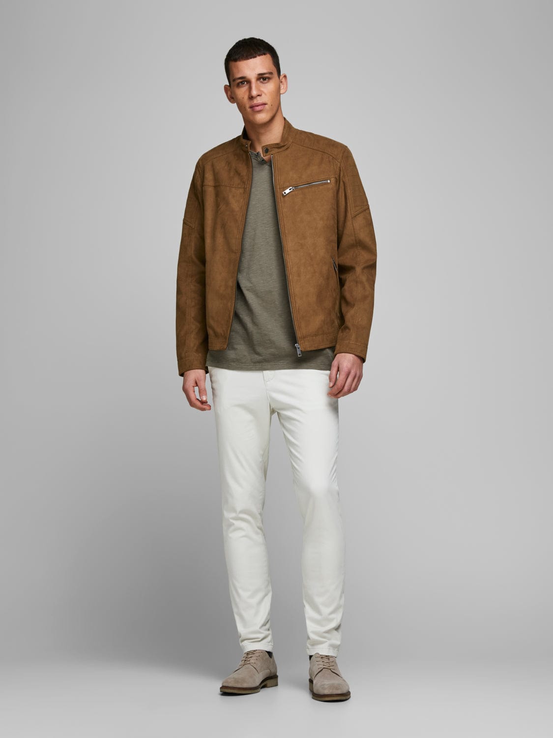 Chaqueta efecto piel marrón - ROCKY