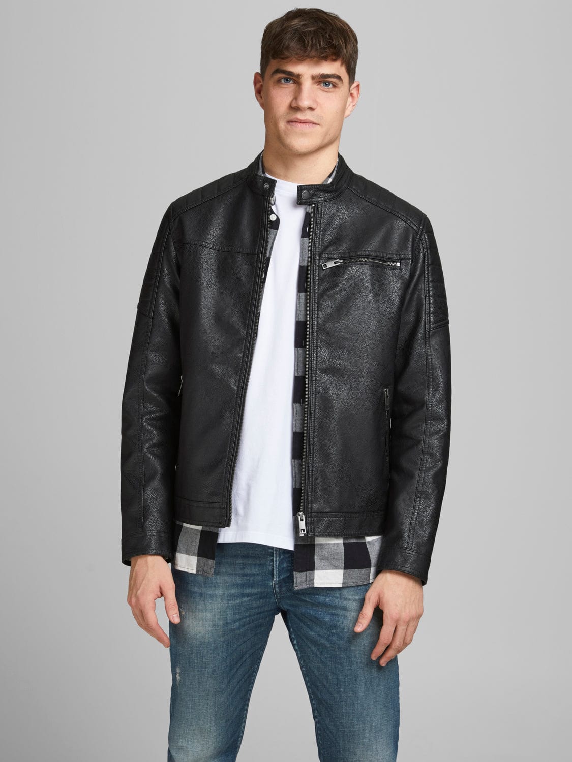 Chaqueta efecto piel negra - ROCKY