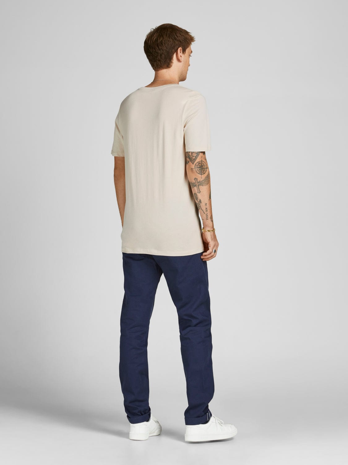 Camiseta de manga corta beige - JJEORGANIC BASIC TEE SS O-NECK NOOS