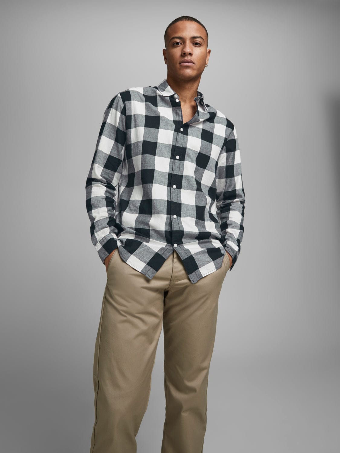 Camisa de cuadros blanca -GINGHAM