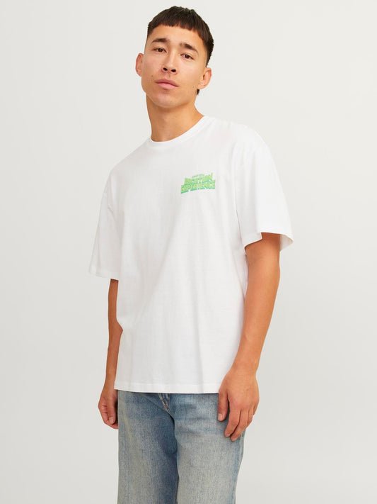 Camiseta oversize estampada blanca - JORPIXEL
