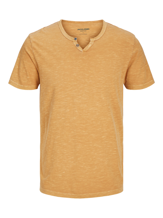 Camiseta cuello pico amarillo - JJESPLIT