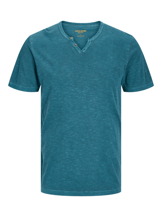 Camiseta cuello pico azul - JJESPLIT