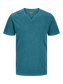 Camiseta cuello pico azul - JJESPLIT