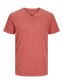 Camiseta cuello pico rojo - JJESPLIT