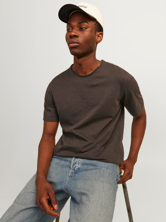 Camiseta básica marrón - JJEBASHER TEE O-NECK SS NOOS