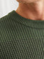 Jersey de punto de rayas gruesas verde - JJHUGO Pullover