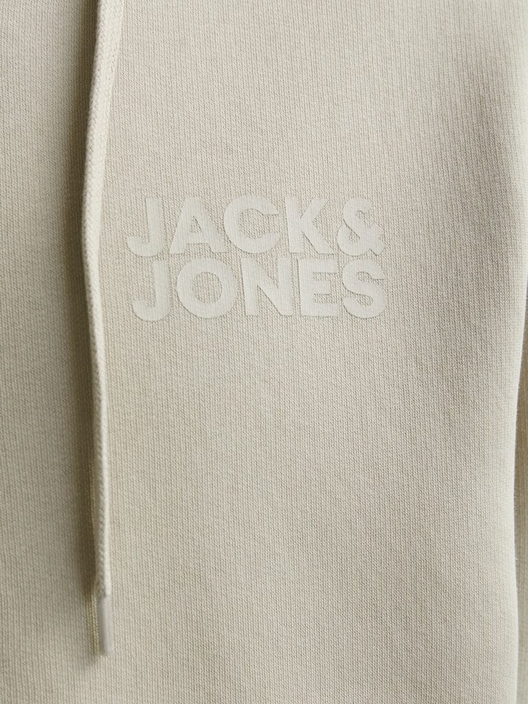 Sudadera con cremallera básica Beige con Capucha - JJECORP