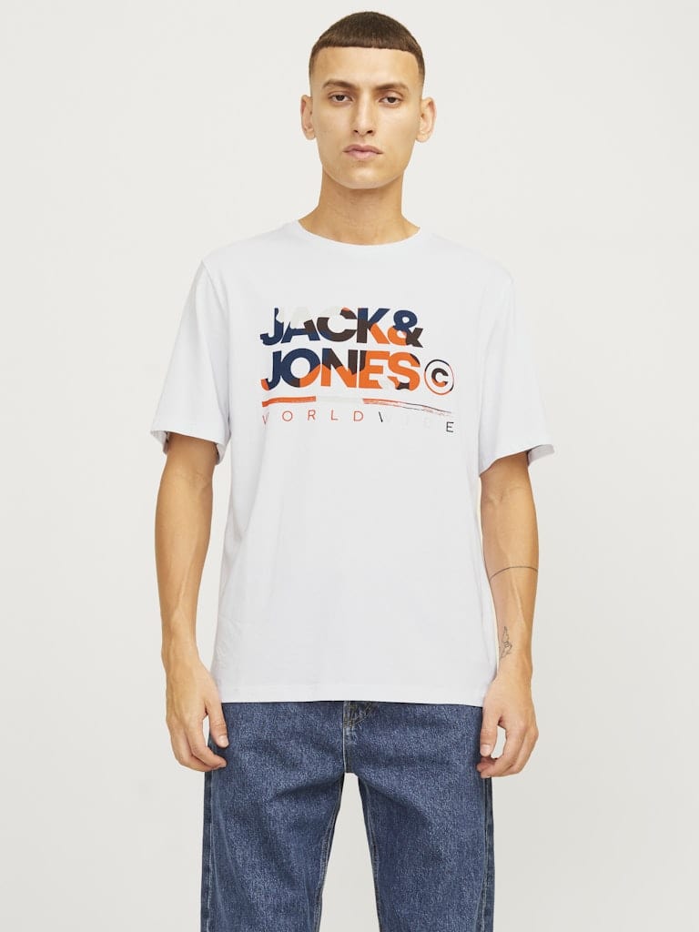 Camiseta con logo blanca - JJLUKE