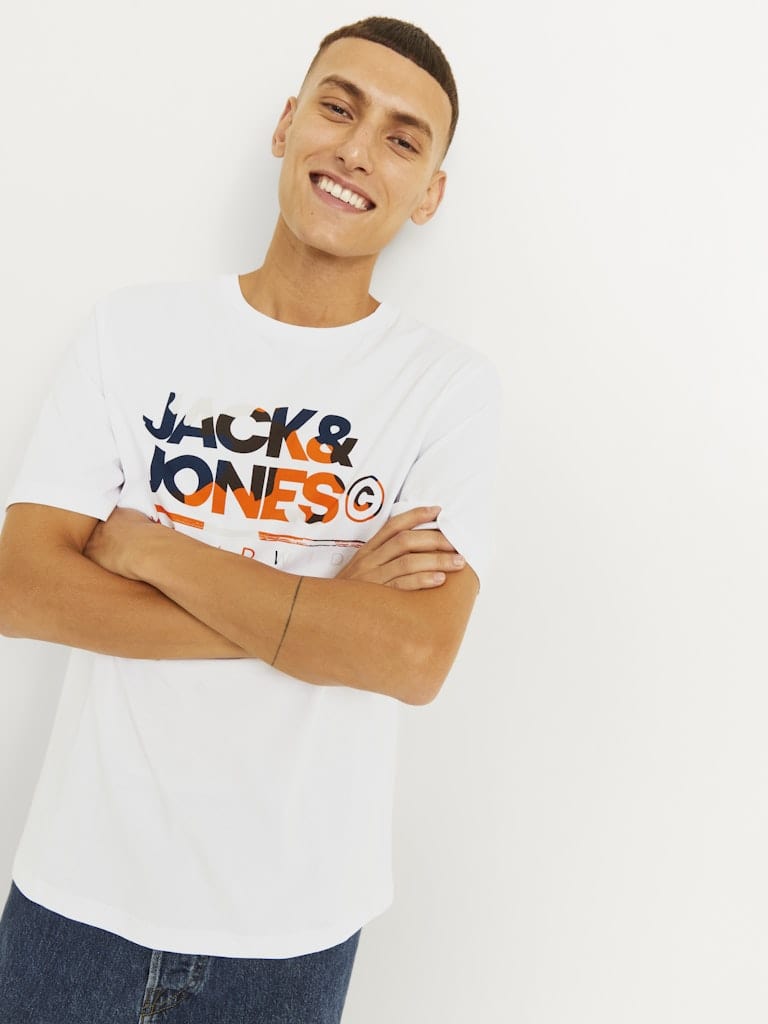 Camiseta con logo blanca - JJLUKE