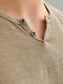 Camiseta cuello pico beige - SPLIT