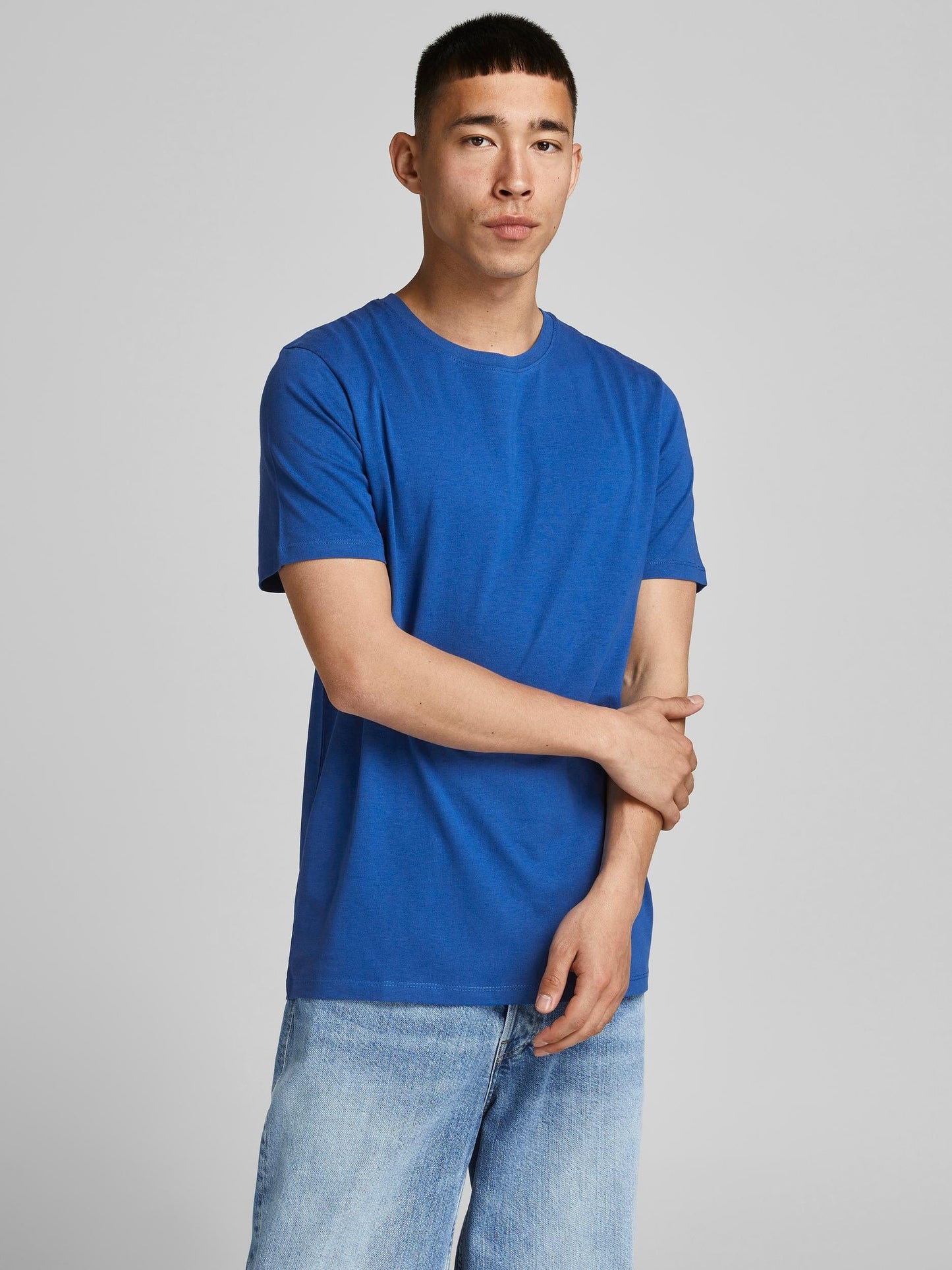Camiseta de algodón orgánico de manga corta azul ORGANIC BASIC