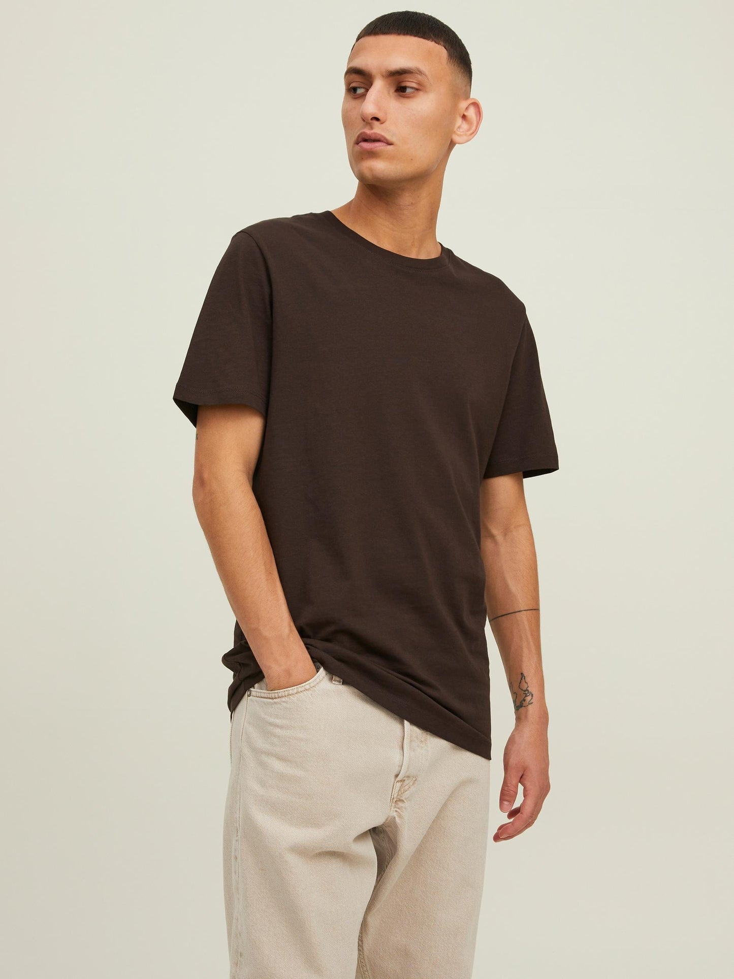 Camiseta básica marrón -JJEORGANIC