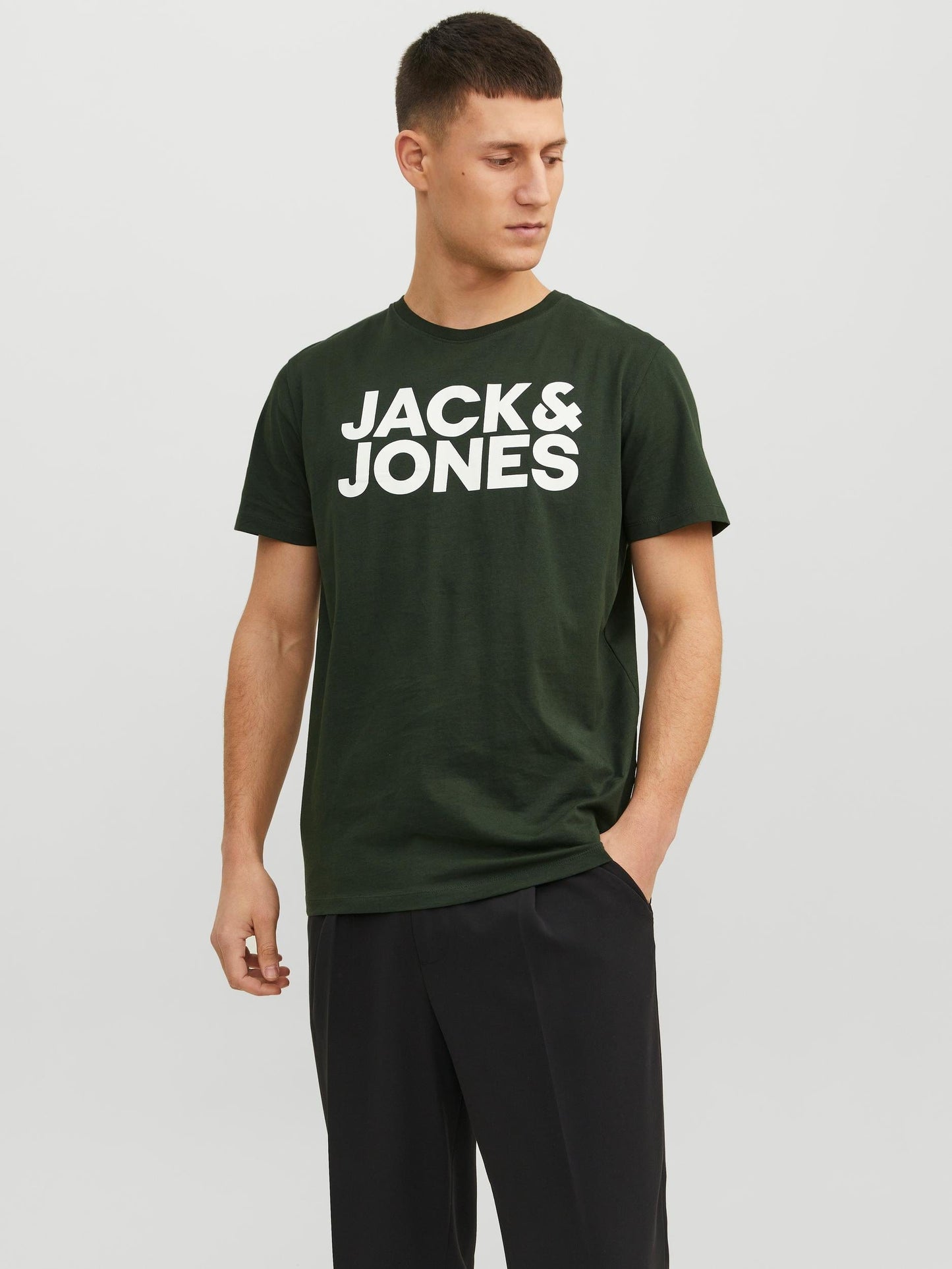 Camiseta de manga corta con logo verde oscuro - Corp