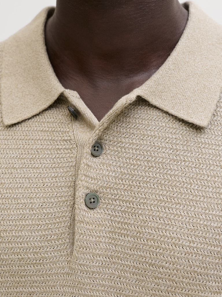 JPRBLURILEY Knit Polo-Shirt - Lemon Pepper