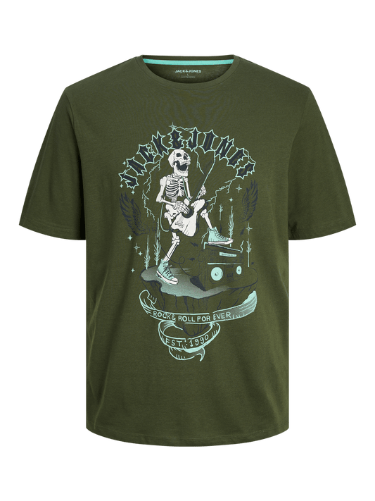 Camiseta estampada verde - JJSKULL