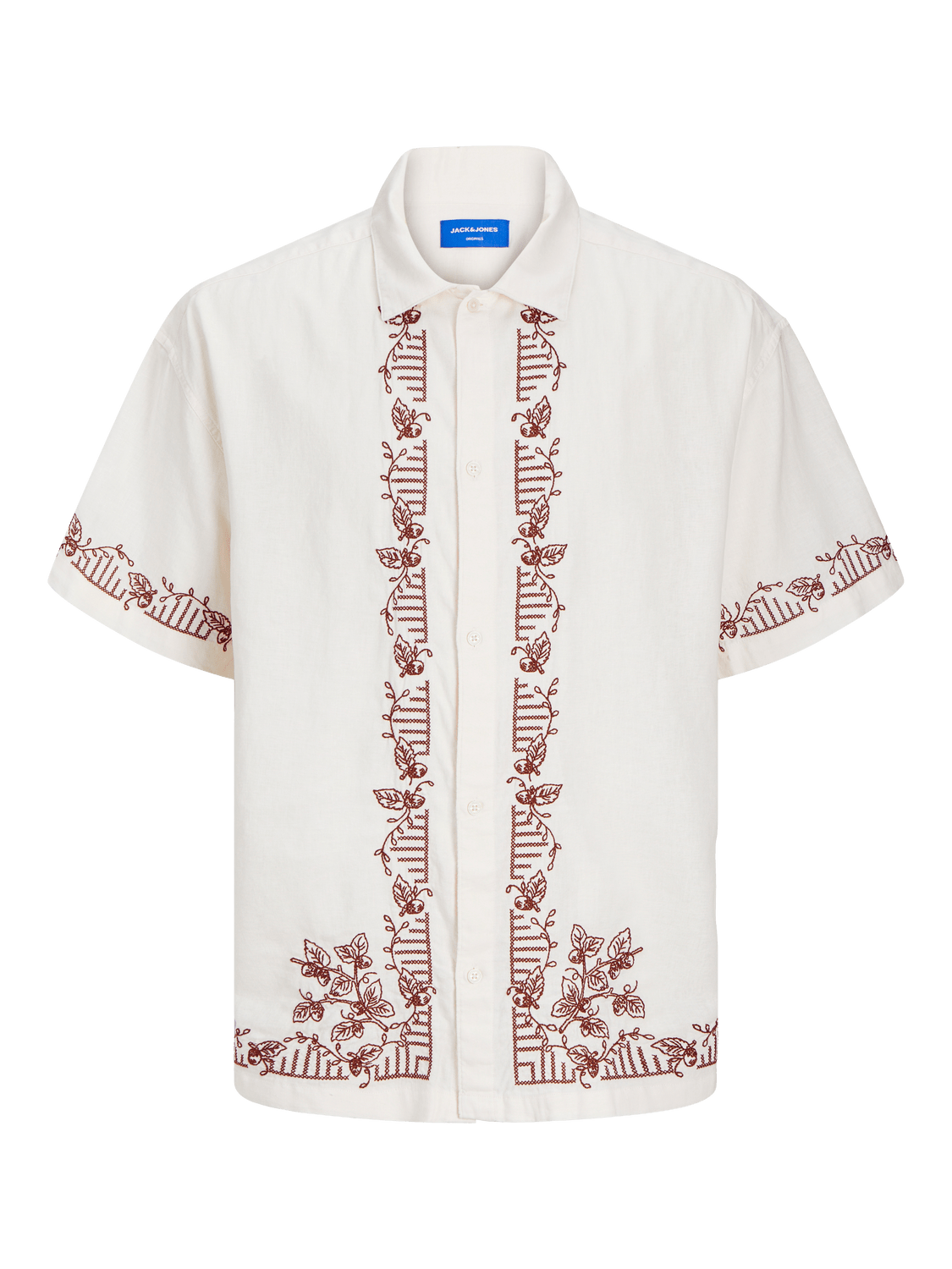 Camisa de lino bordada blanca - JORMILOS