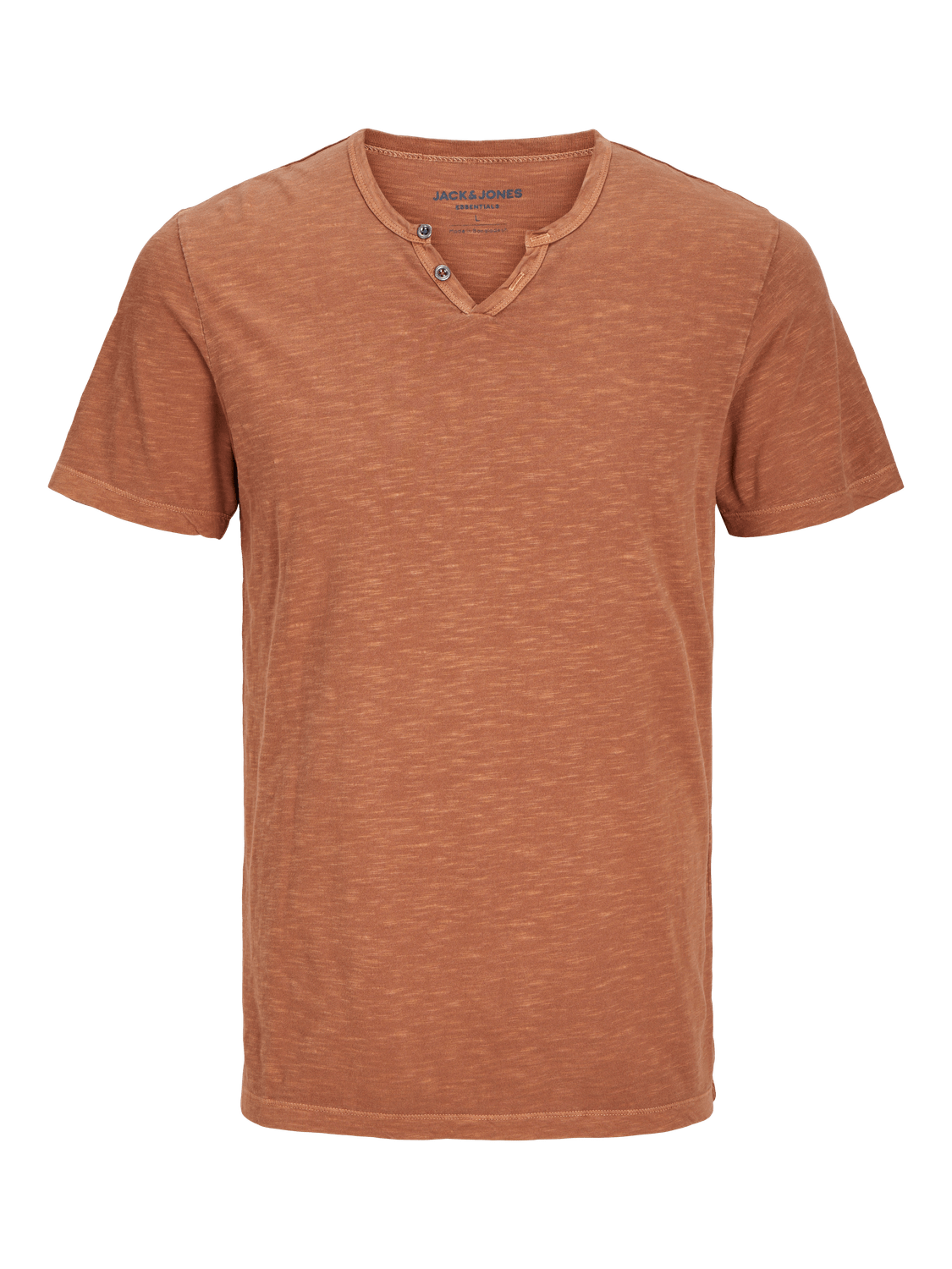 Camiseta cuello pico marrón - JJESPLIT