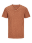 Camiseta cuello pico marrón - JJESPLIT