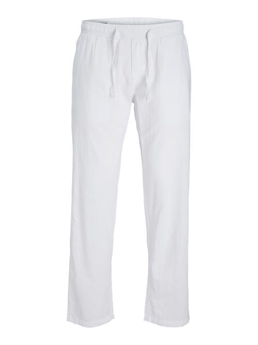 Pantalón lino blanco -JPSTKANE
